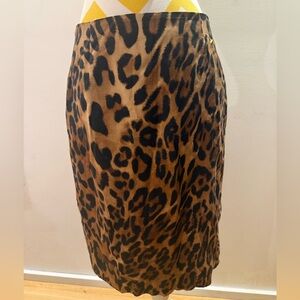 Escada Brown and Black Animal/Leopard Print Pencil Skirt